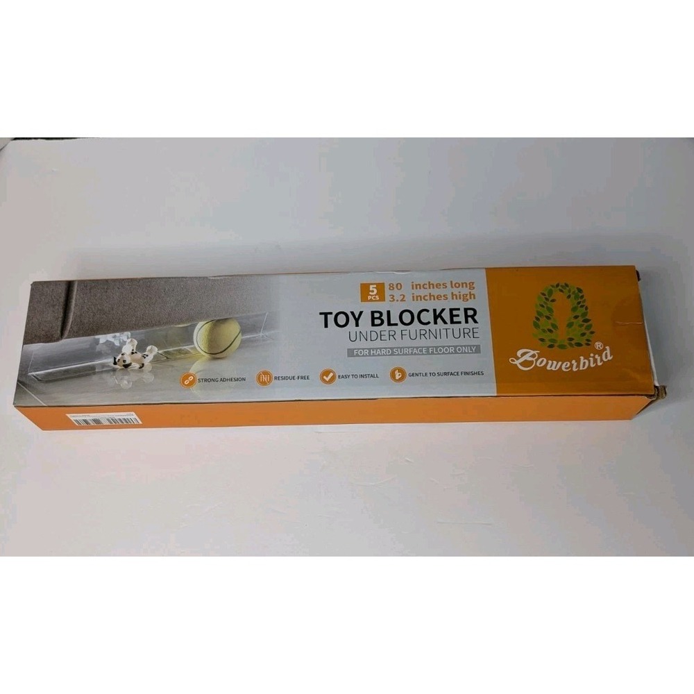 Bowerbird Toy Blocker 5 Pack 80" Under Furniture Guard Pet Ball Stopper Gap Fill